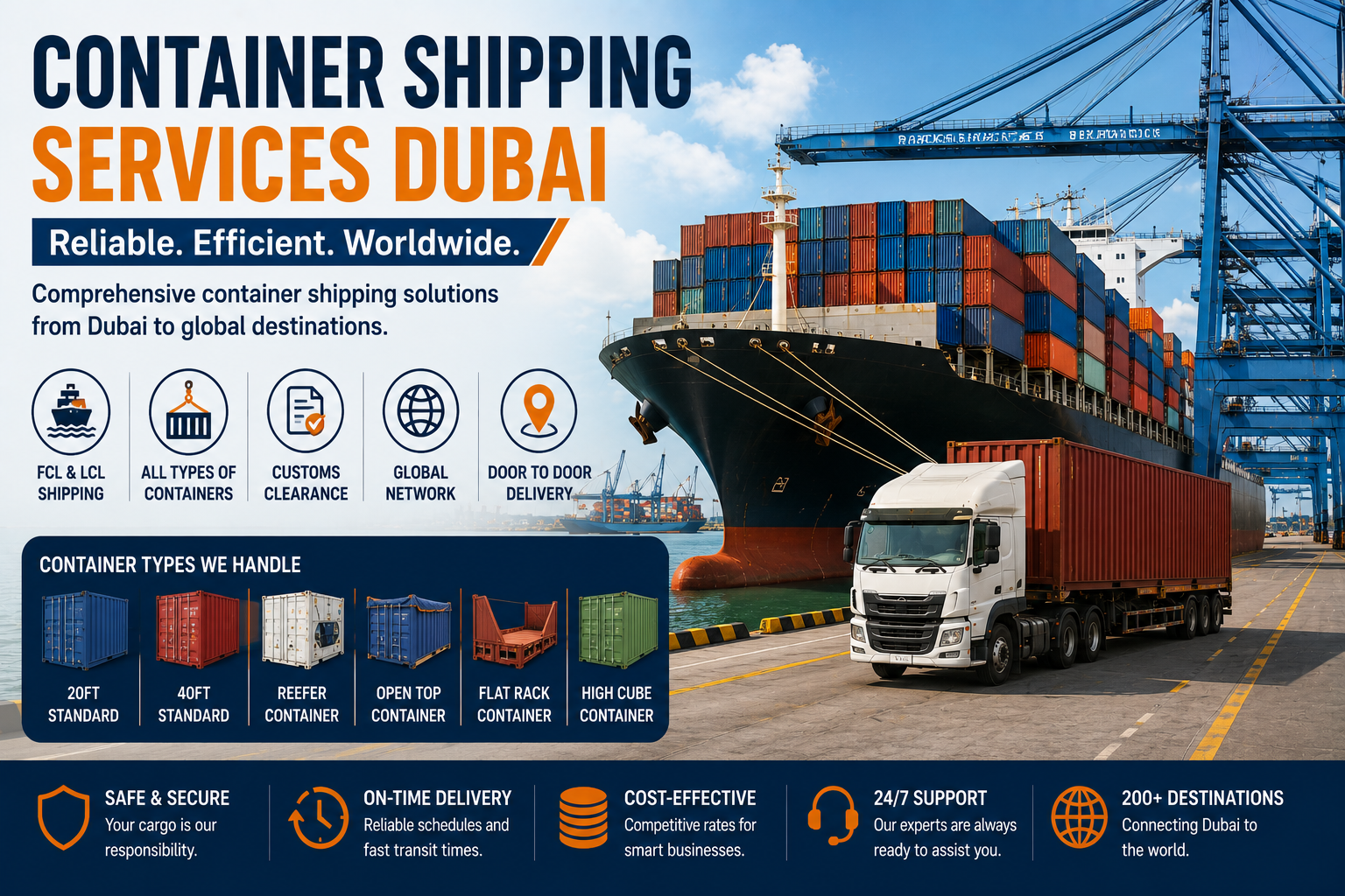 Container Shipping Services Dubai | FCL & LCL International Freight Solutions